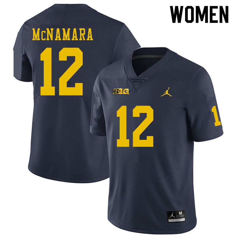 Women #12 Cade McNamara Michigan Wolverines College Football Jerseys Sale-Navy